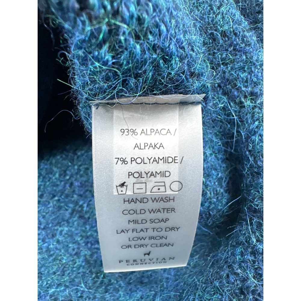 Peruvian Connection 93% Alpaca Ocean Tillamook Capelet Teal‎ L/XL NWT - Picture 7 of 8